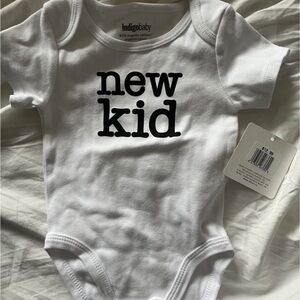 3/$20 Indigobaby White 'New Kid' Onesie